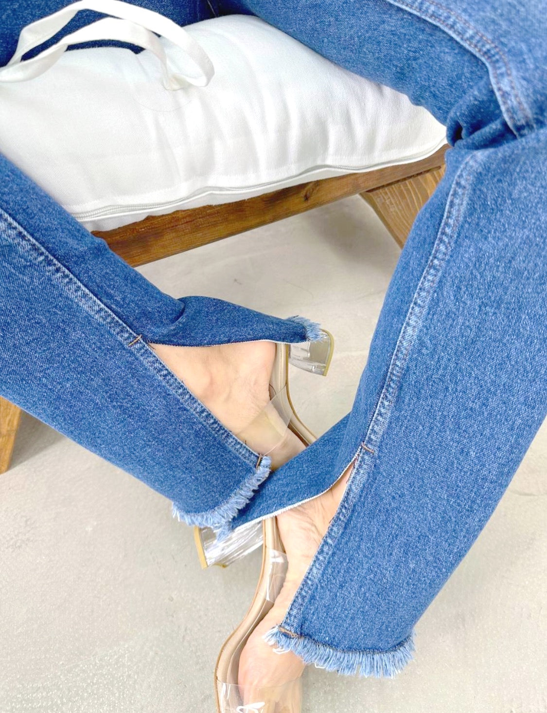 Blue Straight Leg Jeans